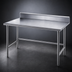 Thumbnail image #3 for Advance Tabco 120-Inch x 30-Inch 16-Gauge 430 Stainless Steel Work Table with 5-Inch Backsplash and Open Base