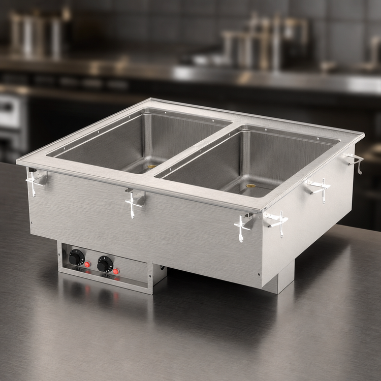 Product image #3 for Vollrath Two-Well Electric Drop-In Hot Food Well with Thermostatic Controls, 12 x 20 Marine-Grade 316 Stainless Steel Wells