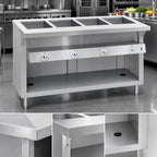 Thumbnail image #3 for Duke Manufacturing Thurmaduke E-5-DLSS 5-Well Electric Steamtable with Sealed Wells, Stainless Steel, Cutting Board & Dish Shelf
