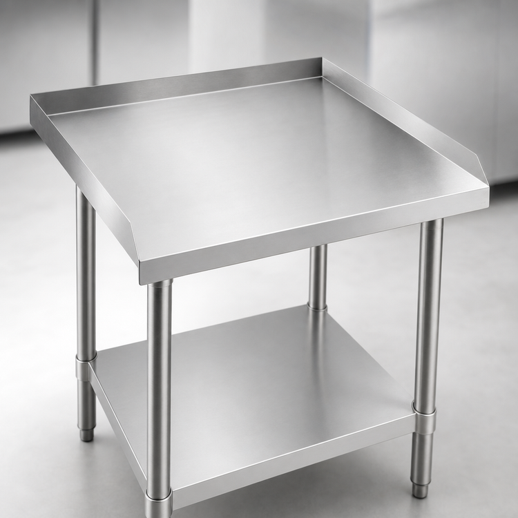 Product image #4 for Mixrite Stainless Steel Equipment Stand with Adjustable Undershelf and Rear/Side Upturn, 24-1/4 Inch W x 30 Inch D x 25-3/4 Inch H