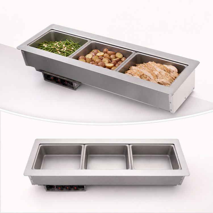 Product image #3 for Vollrath Short Sided 4-Pan Drop-In Insulated Wet Hot Well with Infinite Controls
