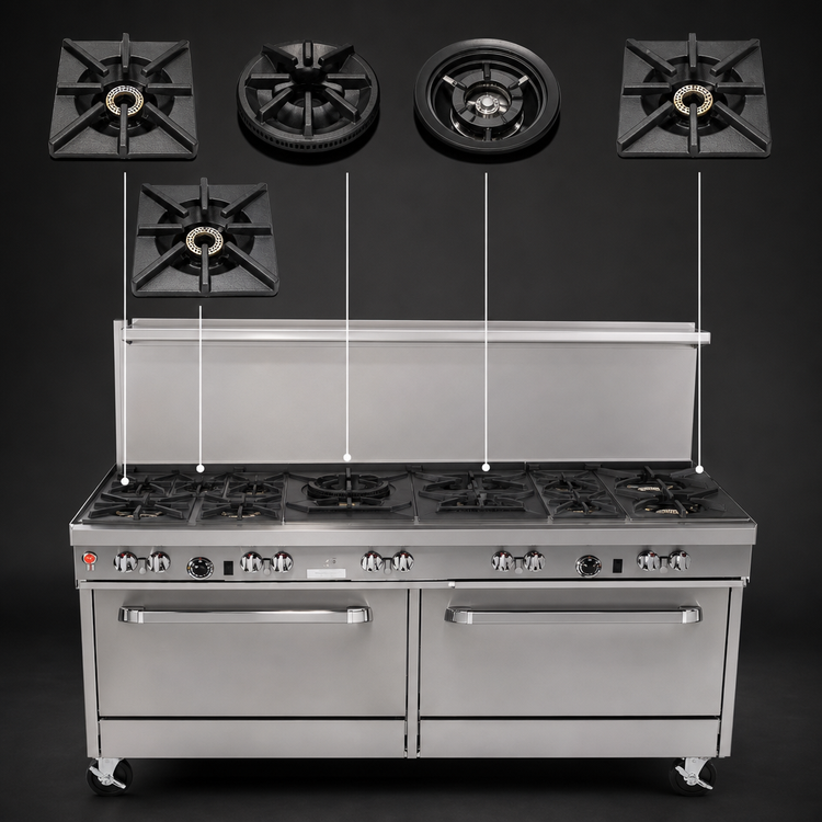 Product image #3 for Southbend Ultimate 60-Inch Gas Restaurant Range with 9 Open Burners and 2 Convection Ovens