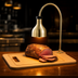 Thumbnail image #3 for Cres Cor Star Series Countertop Carving Station with 250W Infrared Heat Lamp, Flexible Arm, Wood Fiber Cutting Board and Polished Brass Hood