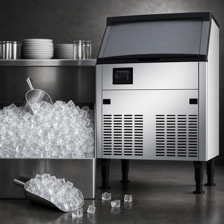 Product image #3 for Resolute Ice Systems Full-Size Dice Cube Ice Machine with 80 lb Bin, 160 lb/24 Hr Production, Air-Cooled