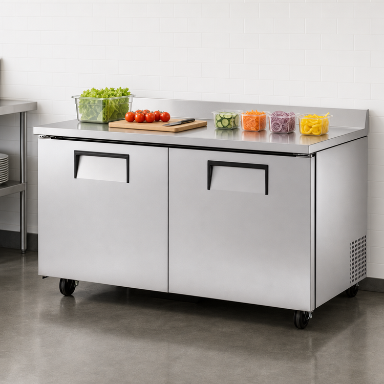 Product image #3 for True 60-Inch Two-Section Worktop Refrigerator with Rear-Mounted Self-Contained Refrigeration