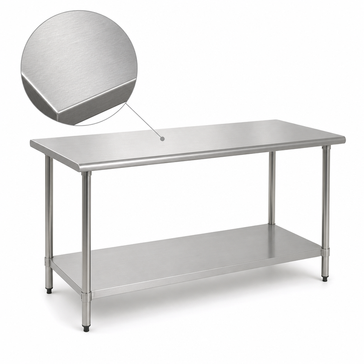 Product image #3 for BlendPort Budget Series 48 in. W x 30 in. D Flat Top 430 Stainless Steel Work Table with Adjustable Undershelf
