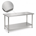 Thumbnail image #3 for BlendPort Budget Series 48 in. W x 30 in. D Flat Top 430 Stainless Steel Work Table with Adjustable Undershelf