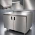 Thumbnail image #3 for Advance Tabco 72-Inch Enclosed Work Table with Cabinet Base, Mid-Shelf, Hinged Doors, and 14-Gauge 304 Stainless Steel Top