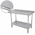 Thumbnail image #3 for Advance Tabco 108 x 36-Inch Stainless Steel Work Table with 14-Gauge Top, Rear Up-Turn, and Undershelf