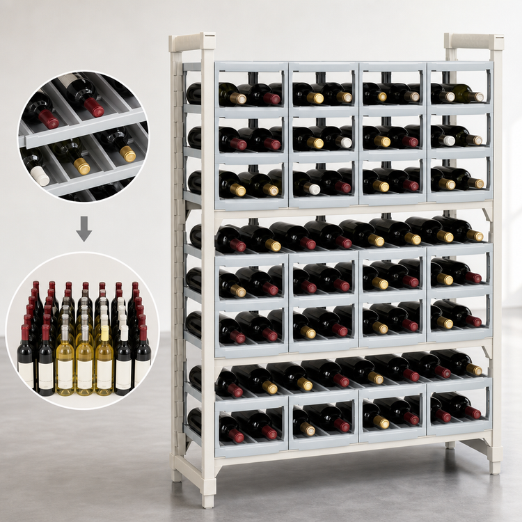 Product image #3 for Cambro Camshelving Premium Series Stationary Wine Rack Unit, 14" x 48" x 72"