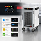 Thumbnail image #4 for Metro HotBlox™ HBCN8-DC-M Narrow 8-Pan Half-Height Mobile Insulated Holding Cabinet with Digital Touchscreen and Clear Door