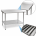 Thumbnail image #3 for Deluxe Series 30-Inch x 30-Inch Stainless Steel Work Table with Rear Upturn and Adjustable Undershelf