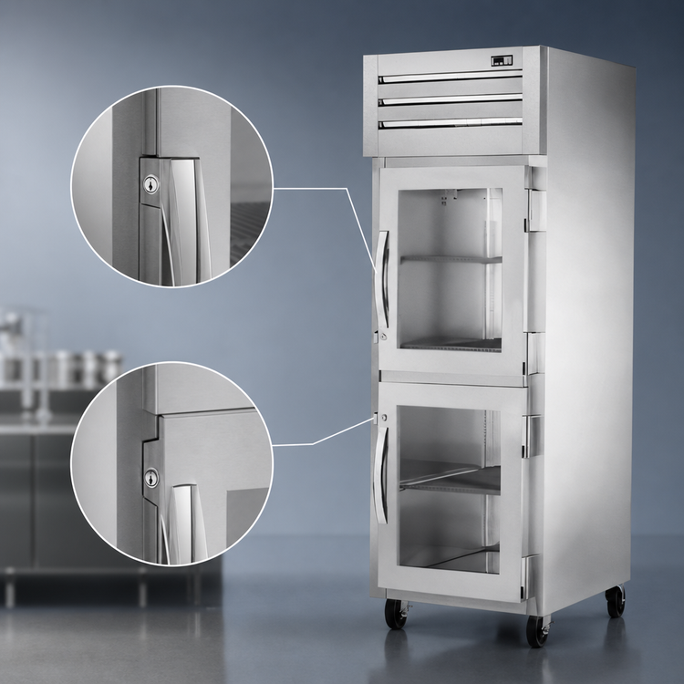 Product image #3 for True SPEC SERIES One-Section Reach-In Display Freezer, -10°F, with Two Glass Half Doors