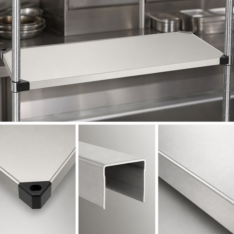 Product image #3 for Metro Super Erecta 54-Inch x 24-Inch Solid Flat Stainless Steel Shelf with Raised Ship's Edge