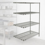Thumbnail image #3 for Metro Super Erecta AN326BR 30"W x 18"D x 63"H 4-Shelf Add-On Wire Shelving Unit, Brite Finish