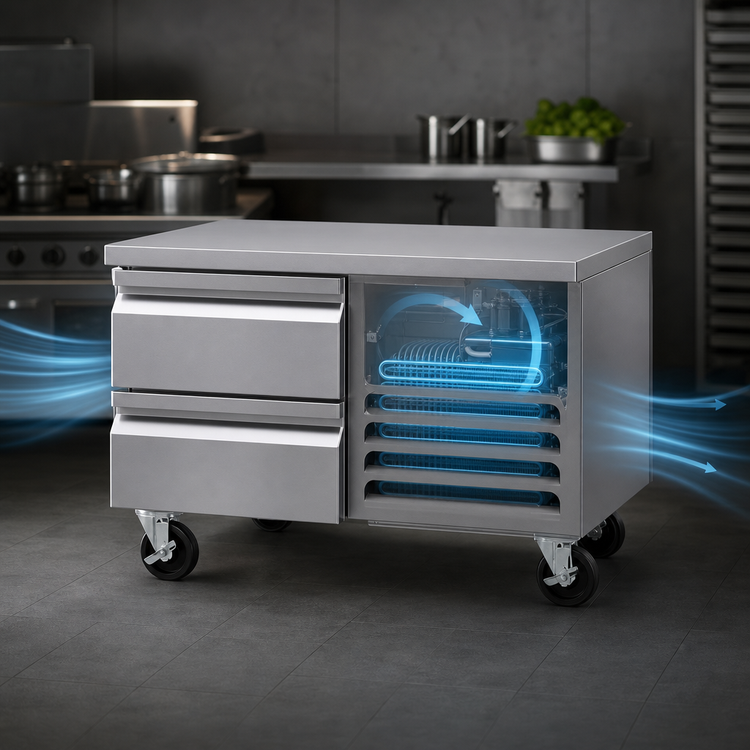 Product image #3 for Southbend Platinum 60-Inch Self-Contained Low-Height Freezer Base with 2 Self-Closing Drawers