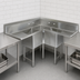 Thumbnail image #3 for John Boos E3BCS-184-2D18-X 57-Inch 3-Compartment Stainless Steel Corner Sink with 18-Inch Drainboards