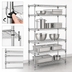 Thumbnail image #3 for Metro Super Adjustable Super Erecta Starter Wire Shelving Unit, 30W x 24D x 74H, 5 Shelves, Chrome Plated