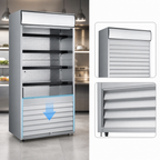 Thumbnail image #3 for Omcan USA 43459 Open Refrigerated Merchandiser, Vertical, 36-Inch Wide, 18.7 Cu. Ft., 4 Adjustable Shelves, Self-Contained Refrigeration