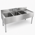 Thumbnail image #3 for CHOICE Three Compartment Underbar Sink Unit with Right Drainboard, Left Sink Location, 48 Inch x 24 Inch
