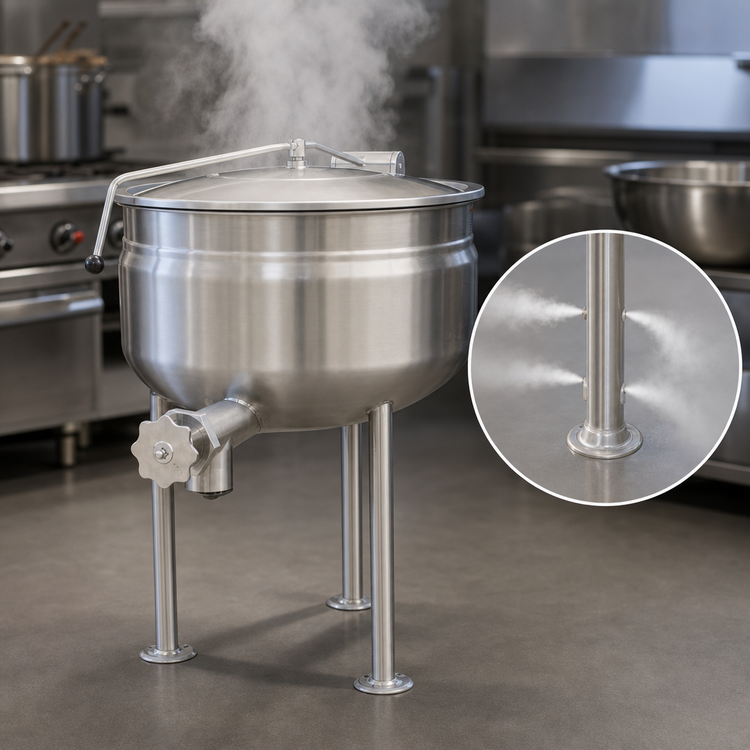 Product image #3 for Southbend Steam KDLS-40F 40 Gallon Direct Steam Full Jacket Tri-Leg Steam Kettle