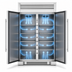 Thumbnail image #3 for 48 Inch Two-Section Side-by-Side Reach-In Refrigerator/Freezer with Solid Stainless Steel Doors