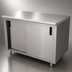 Thumbnail image #3 for Advance Tabco Special Value Series 60 Inch x 30 Inch Enclosed Work Table with Cabinet Base, Sliding Doors, and 16-Gauge 304 Stainless Steel Top