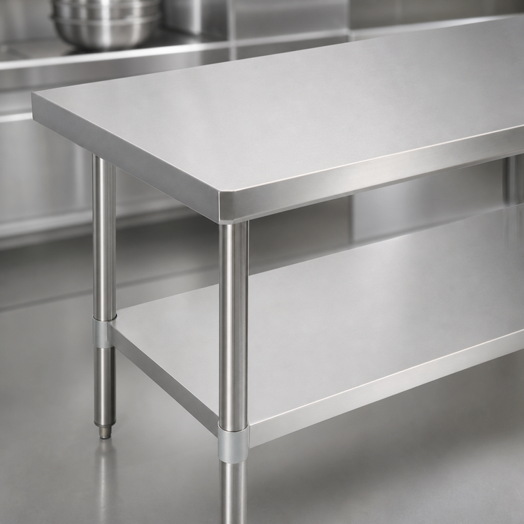 Product image #3 for BK Resources 48-Inch x 24-Inch Stainless Steel Work Table with Adjustable Undershelf