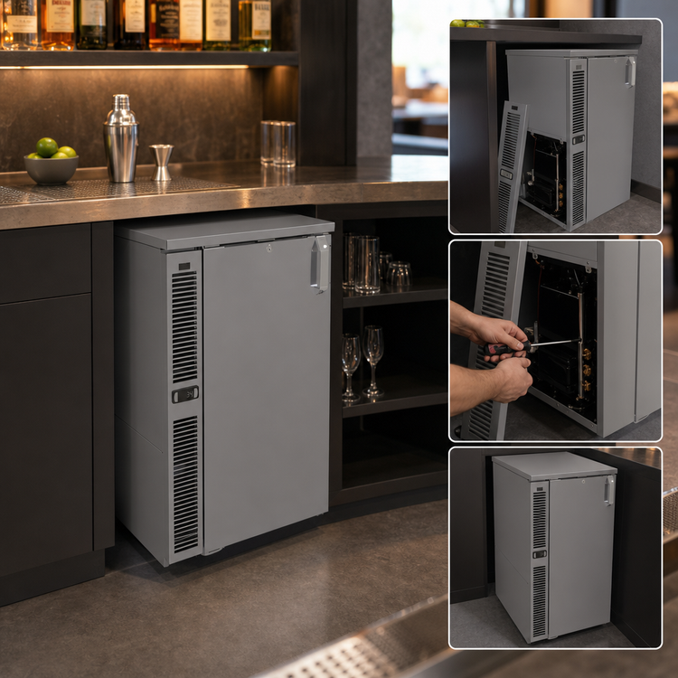 Product image #3 for Glastender C1SB20 One-Zone Side-Serviced Bar Profile Back Bar Cooler, 20-Inch, One-Section, Solid Door
