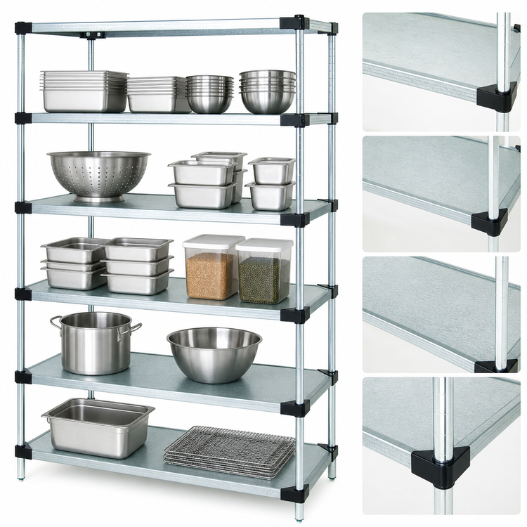Product image #3 for Quantum 42-Inch W x 18-Inch D x 86-Inch H Solid Shelving Starter Kit with 5 Shelves