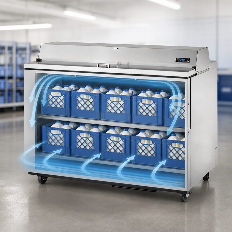 Product image #3 for True Mobile School Milk Cooler, 16-Crate Capacity, Forced-Air, Stainless Steel