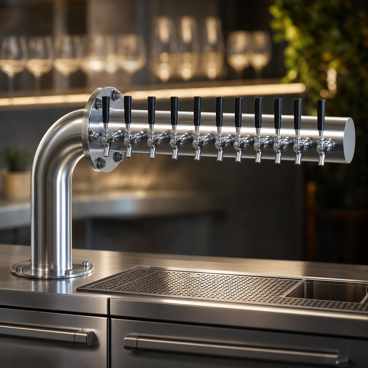 Product image #3 for Perlick 4062-10R 10-Faucet Countertop Right-Mount Glycol-Cooled Draft Beer Tower