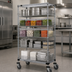 Thumbnail image #3 for Quantum Post Basket Cart with 5 Baskets, 24 x 18 x 80 Inches, 1200-Pound Capacity, Chrome Plated