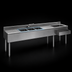 Thumbnail image #3 for Eagle Group 1800 Series 120-Inch Underbar Combination Unit with 3 Sink Bowls, 2 Drainboards, and Right Ice Bin