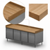 Thumbnail image #3 for BK Resources 96 Inch x 36 Inch Hard Maple Wood Top Chef Table with Cabinet Base and Hinged Doors