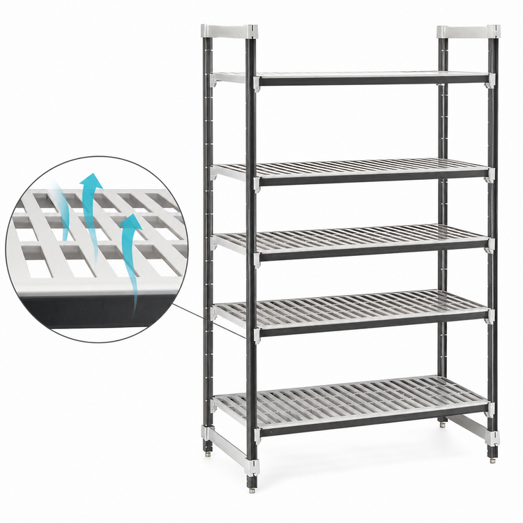 Product image #3 for Cambro Camshelving Elements XTRA 21-Inch x 30-Inch x 72-Inch 5-Tier Vented Stationary Starter Unit