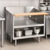 Thumbnail image #3 for 78-Inch x 30-Inch 304 Stainless Steel Open Cabinet Equipment Stand with Undershelf and Richlite Cutting Board