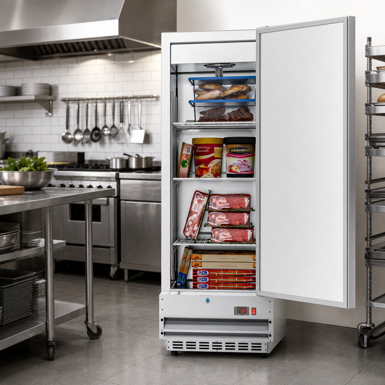Product image #3 for KoolMore 12 Cu. Ft. Single-Section Commercial Reach-In Freezer with Solid Door and Bottom-Mount Refrigeration