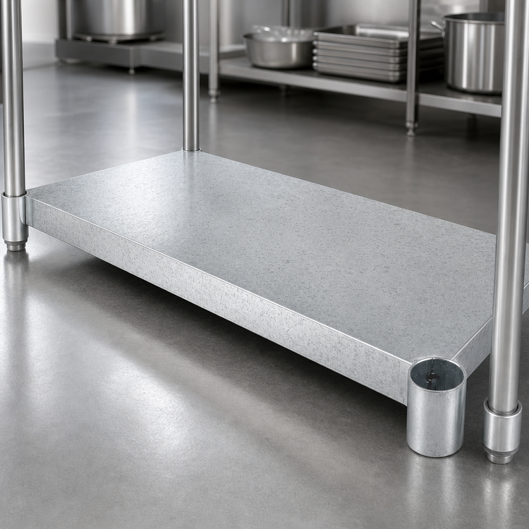 Product image #3 for BK Resources Galvanized Steel Undershelf for 60" x 36" Work Table