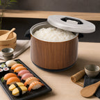 Thumbnail image #3 for Town Equipment RiceMaster 56913W 18 Qt Sushi Rice Container with Wood Grain Exterior