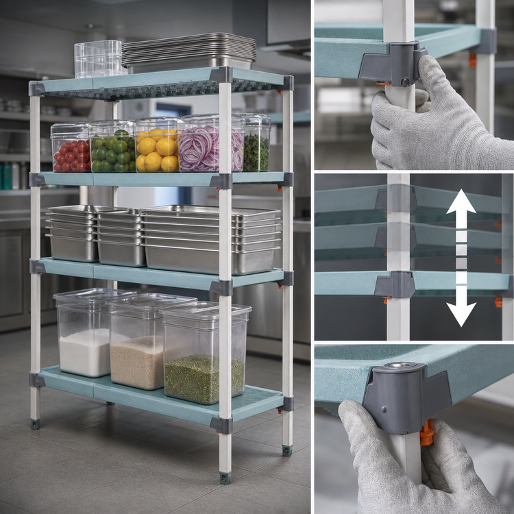 Product image #3 for MetroMax Q 24"W x 21"D x 63"H 4-Shelf Polymer Starter Shelving Unit