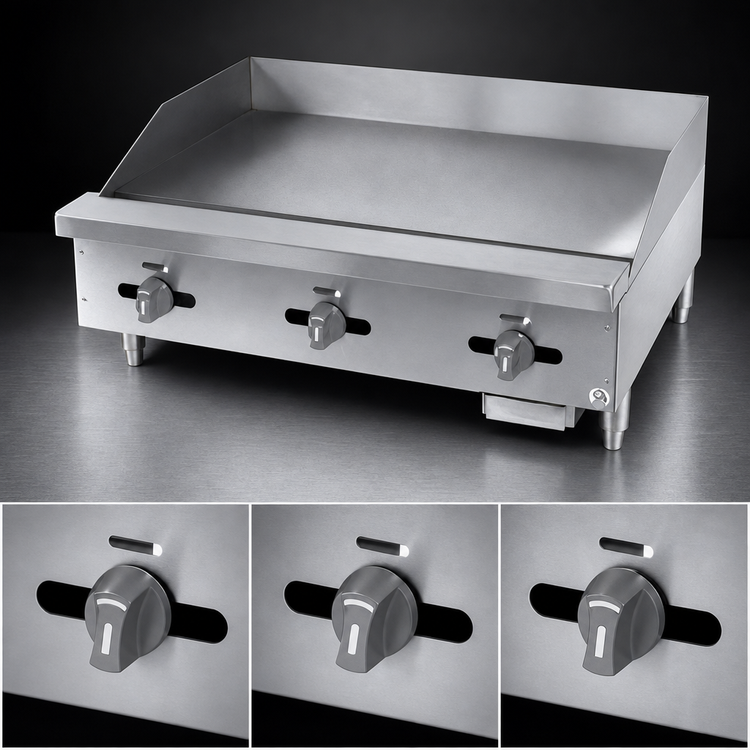 Product image #3 for Comstock-Castle Diner Series 36-Inch Countertop Gas Griddle, 36 x 30-Inch Cooking Surface, 90,000 BTU