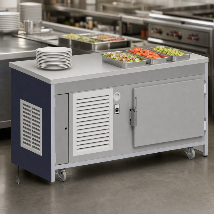 Product image #3 for Atlas Metal INFTR-5 Mobile Solid Top Unit with Refrigerated Base