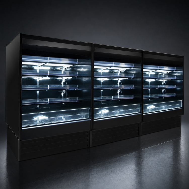 Product image #3 for Howard-McCray 35E Series 51-Inch Open Merchandiser Open-Air Cooler with 4 Lighted Shelves, Black