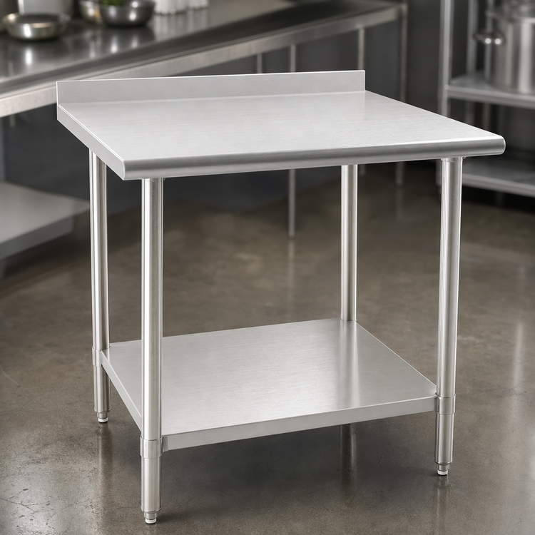 Product image #3 for Eagle Group BlendPort® FL Series Stainless Steel Work Table with Undershelf and 1-1/2 Inch Rear Upturn, 48 x 24 Inches