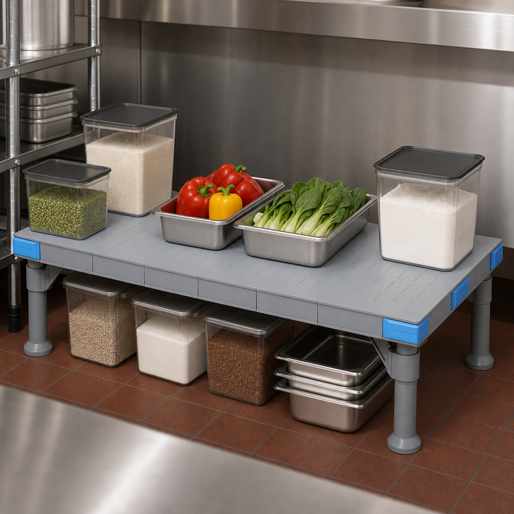 Product image #3 for Quantum Millenia Solid Top Polymer Platform Rack, 60 x 24 x 14 Inches, Gray