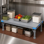 Thumbnail image #3 for Quantum Millenia QP246014SP Solid-Top Polymer Dunnage Rack, 60 x 24 x 14 Inches, Gray