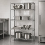Thumbnail image #3 for Quantum WR63-2130S Stationary Wire Shelving Starter Kit, 30"W x 21"D x 63"H, 304 Stainless Steel, 4 Shelves