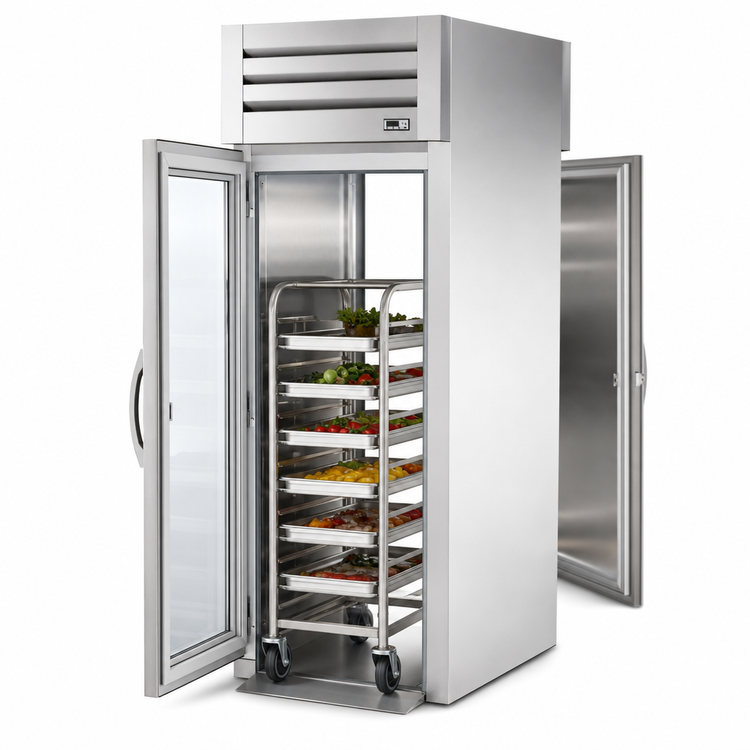 Product image #3 for True SPEC SERIES One-Section Roll-Thru Refrigerator with Glass Front and Stainless Rear Swing Door