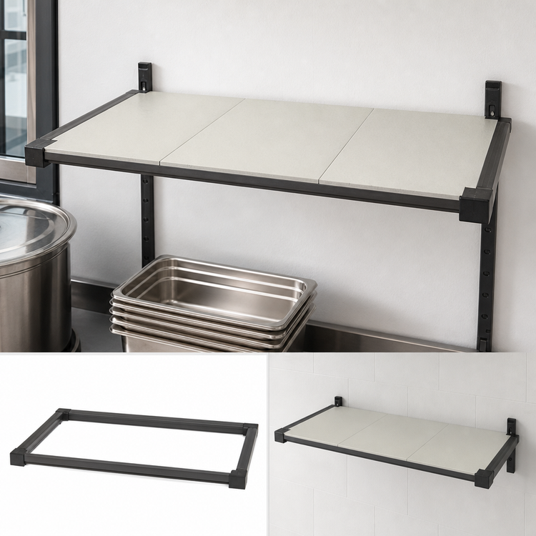 Product image #3 for Cambro Camshelving Elevation 24" x 24" Solid Wall Shelf Kit with CamGuard Antimicrobial, Brushed Graphite